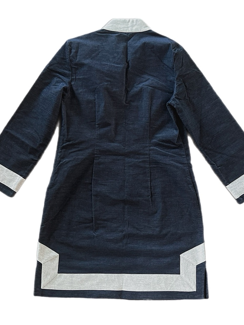 Sail to Sable Navy Tunic Dress with Gray Trim - Picture 3 of 6